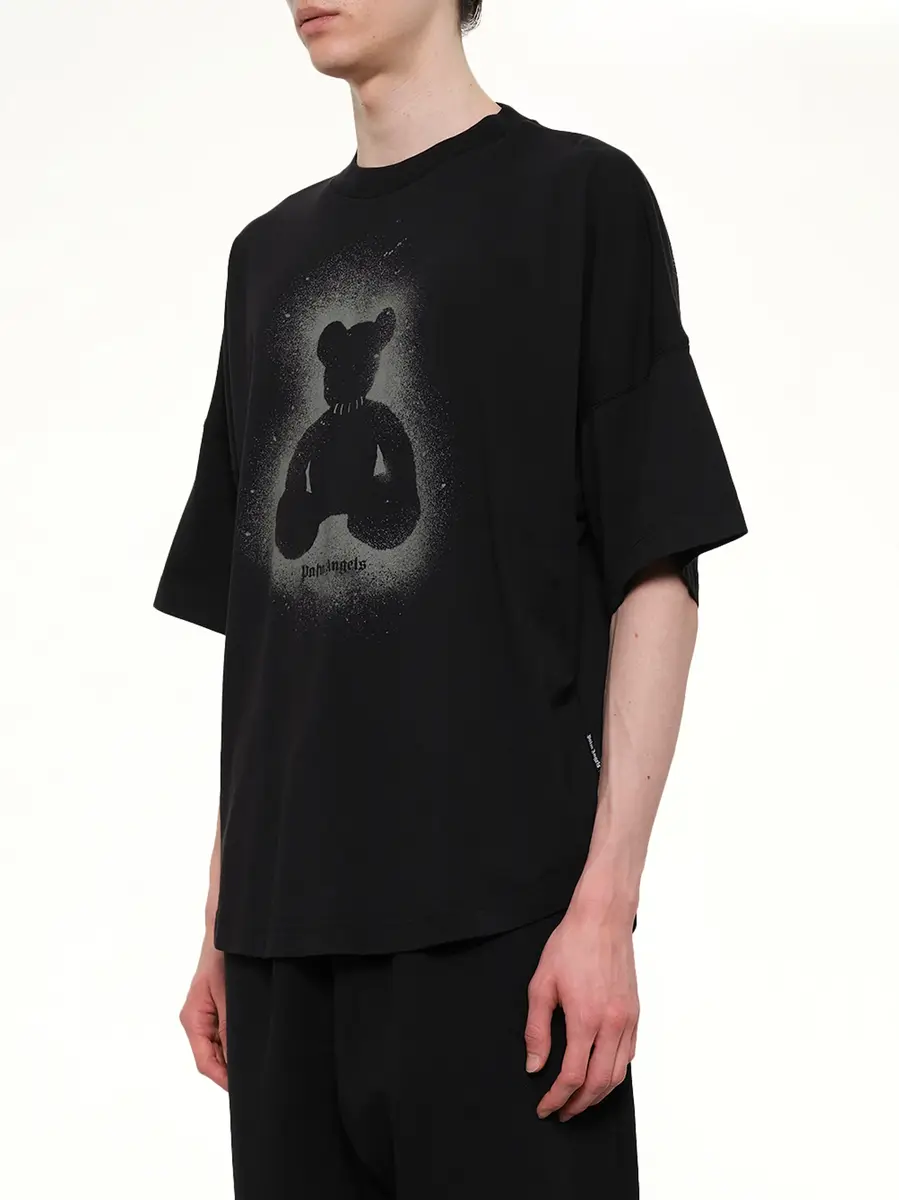Palm Angels Spray Bear Over T-shirt in Black/dark Grey | Thumbnail 3 Palm Angels Spray Bear Over T-shirt in Black/dark Grey | Thumbnail 3