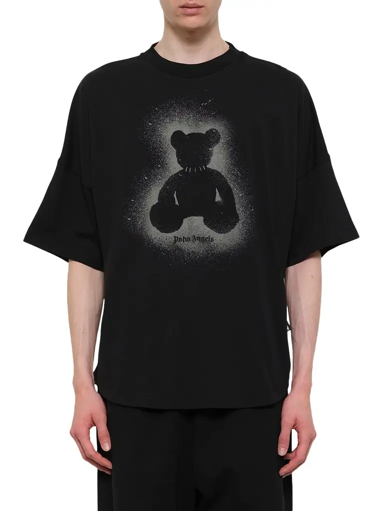 Palm Angels Spray Bear Over T-shirt in Black/dark Grey