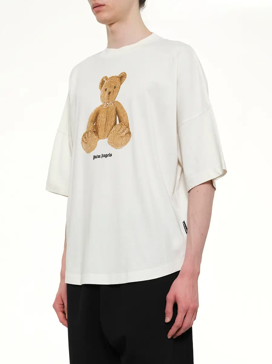 Palm Angels Bear Over T-shirt in Off White/brown | Thumbnail 3 Palm Angels Bear Over T-shirt in Off White/brown | Thumbnail 3
