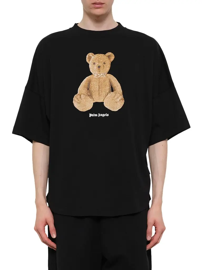 Palm Angels Bear Over T-shirt in Black/brown