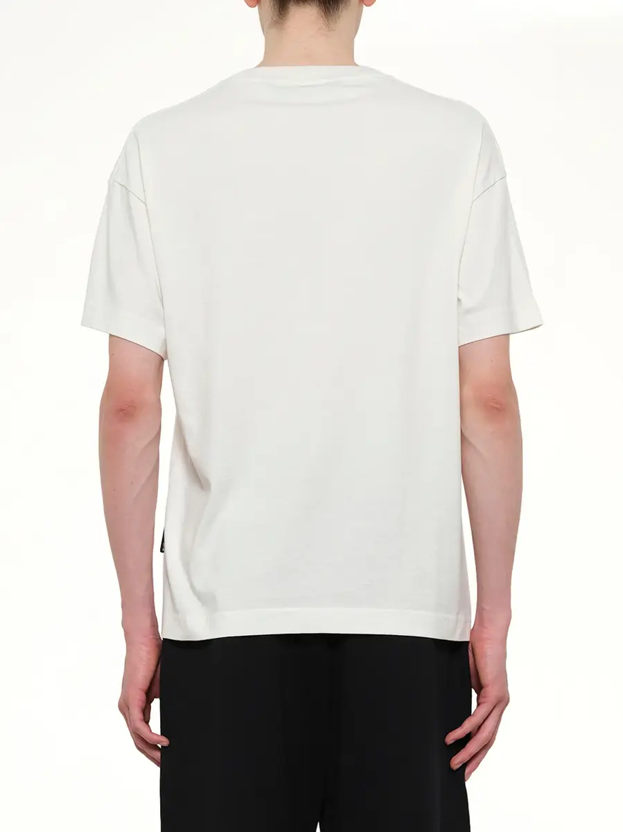 Palm Angels Neck Logo Regular T-shirt in Off White/black | Thumbnail 5 Palm Angels Neck Logo Regular T-shirt in Off White/black | Thumbnail 5