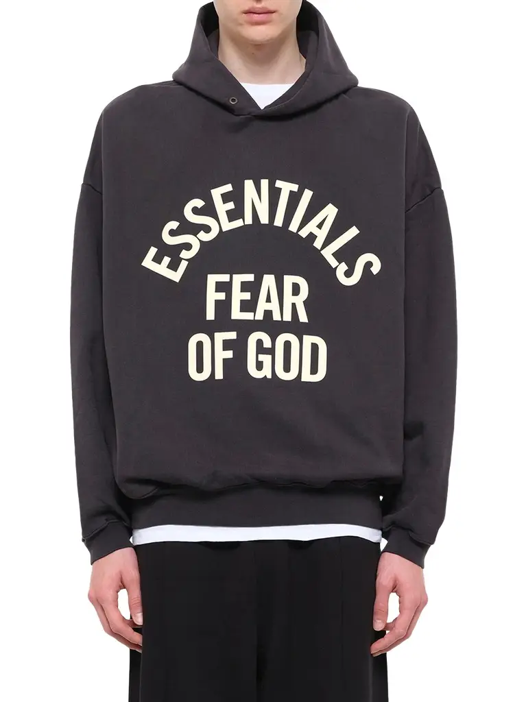 Fear of God Essentials Campus 90's Hoodie in Faded Black