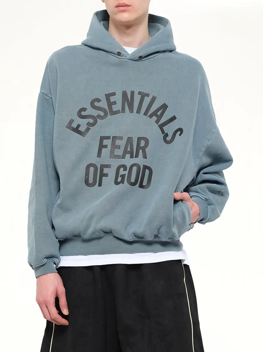 Fear of God Essentials Campus 90's Hoodie in Faded Coastal | Thumbnail 6 Fear of God Essentials Campus 90's Hoodie in Faded Coastal | Thumbnail 6