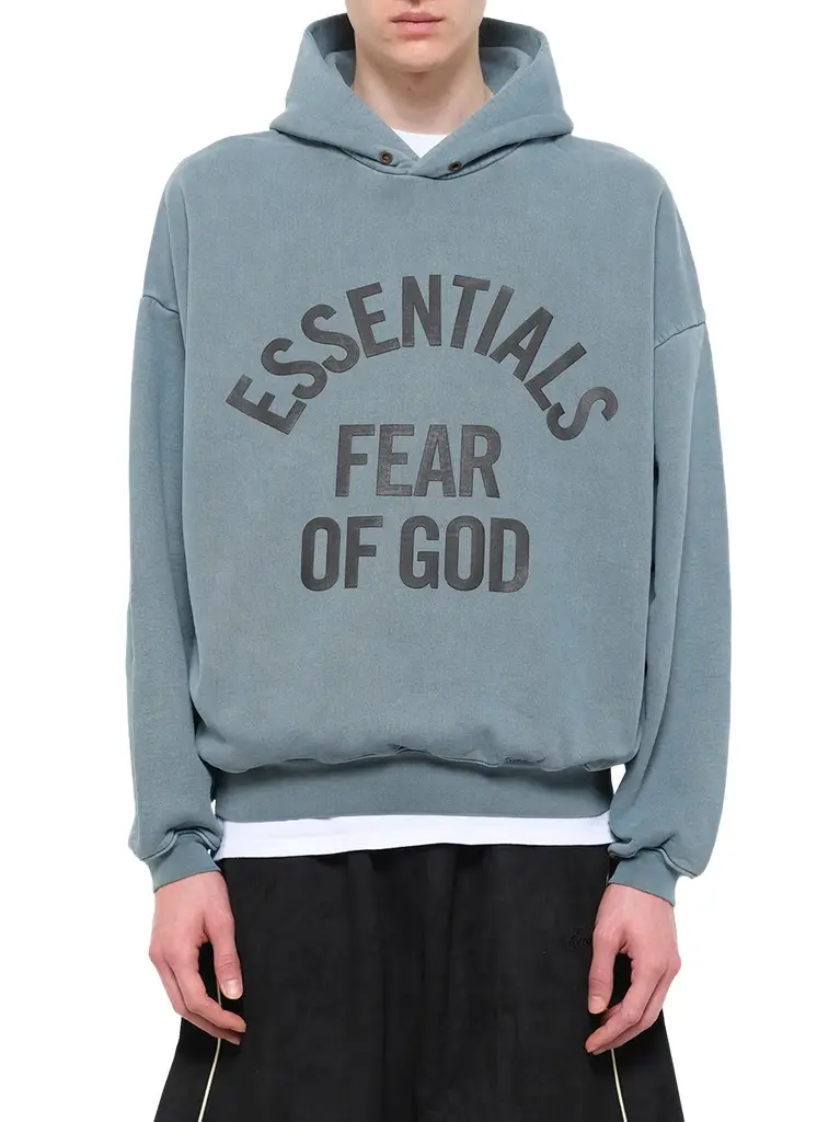 Fear of God Essentials Campus 90's Hoodie in Faded Coastal