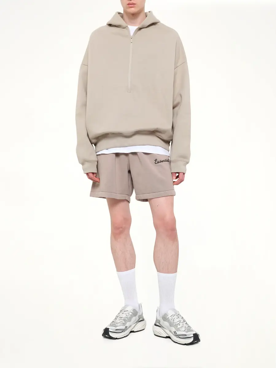 Fear of God Essentials Property Lounge Half Zip Hoodie in Seal | Thumbnail 4 Fear of God Essentials Property Lounge Half Zip Hoodie in Seal | Thumbnail 4