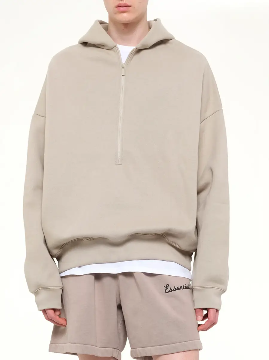 Fear of God Essentials Property Lounge Half Zip Hoodie in Seal | Thumbnail 6 Fear of God Essentials Property Lounge Half Zip Hoodie in Seal | Thumbnail 6