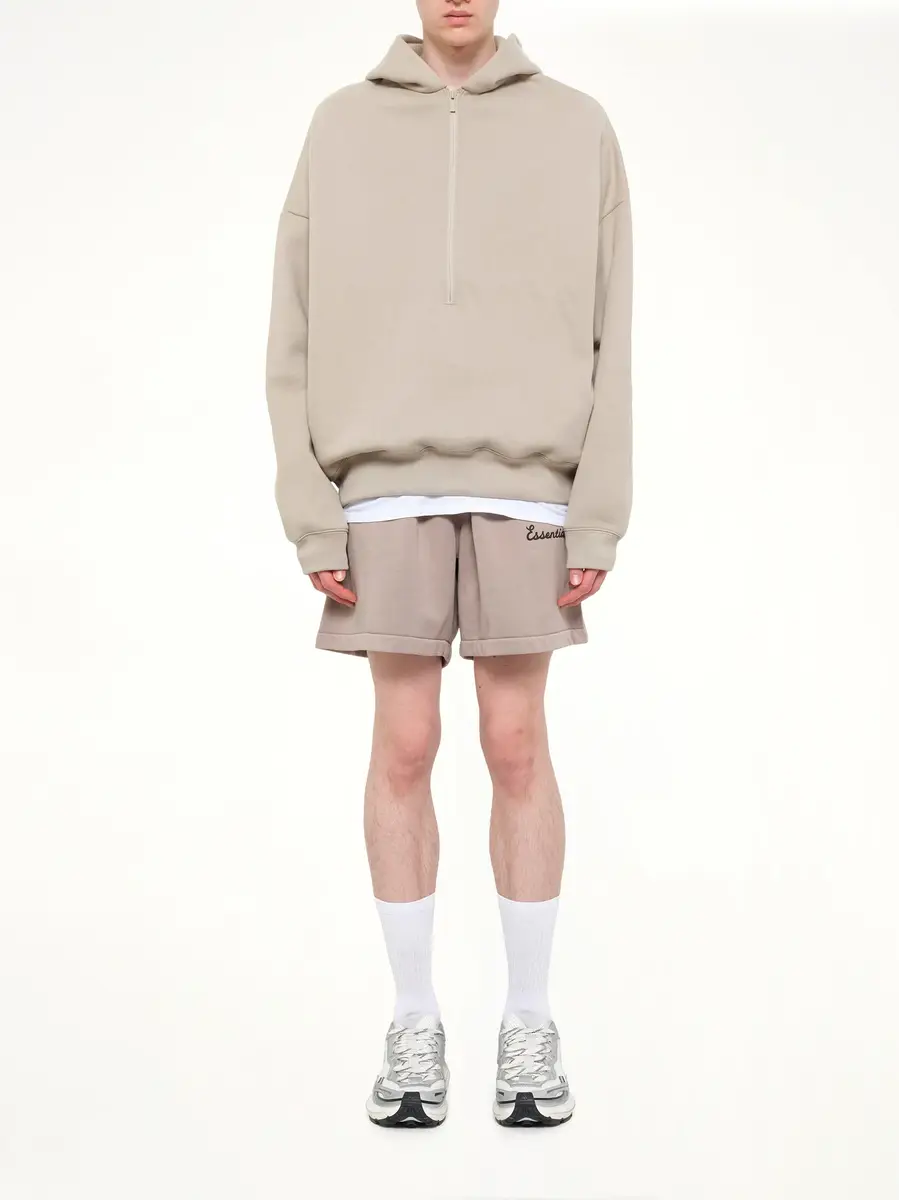 Fear of God Essentials Property Lounge Half Zip Hoodie in Seal | Thumbnail 7 Fear of God Essentials Property Lounge Half Zip Hoodie in Seal | Thumbnail 7