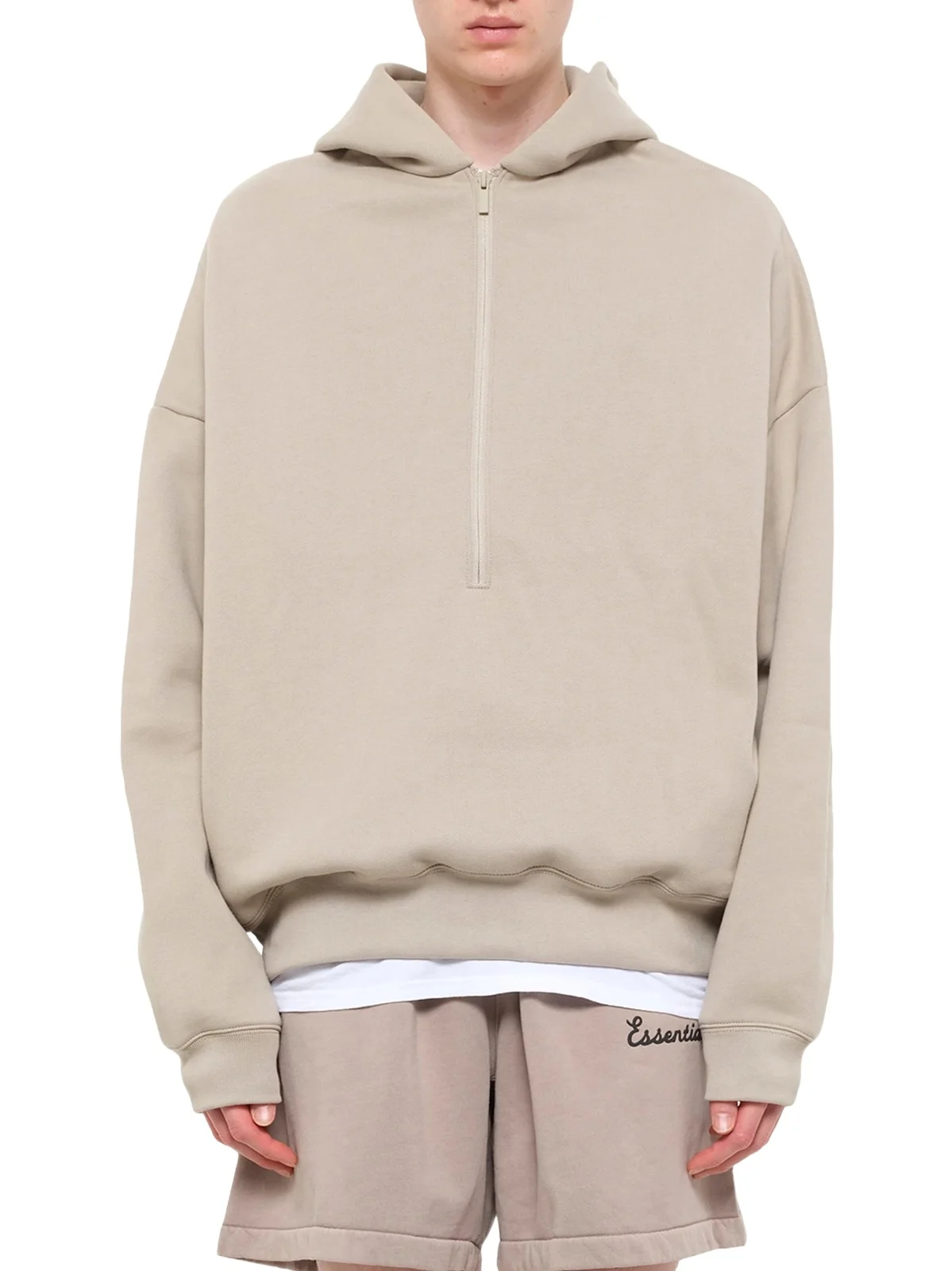 Fear of God Essentials Property Lounge Half Zip Hoodie in Seal