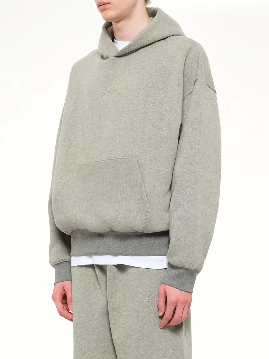 Fear of God Essentials Signature Classic Hoodie in Concrete Heather | Thumbnail 3 Fear of God Essentials Signature Classic Hoodie in Concrete Heather | Thumbnail 3