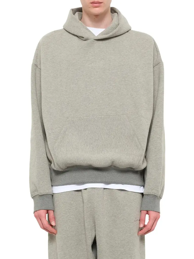 Fear of God Essentials Signature Classic Hoodie in Concrete Heather