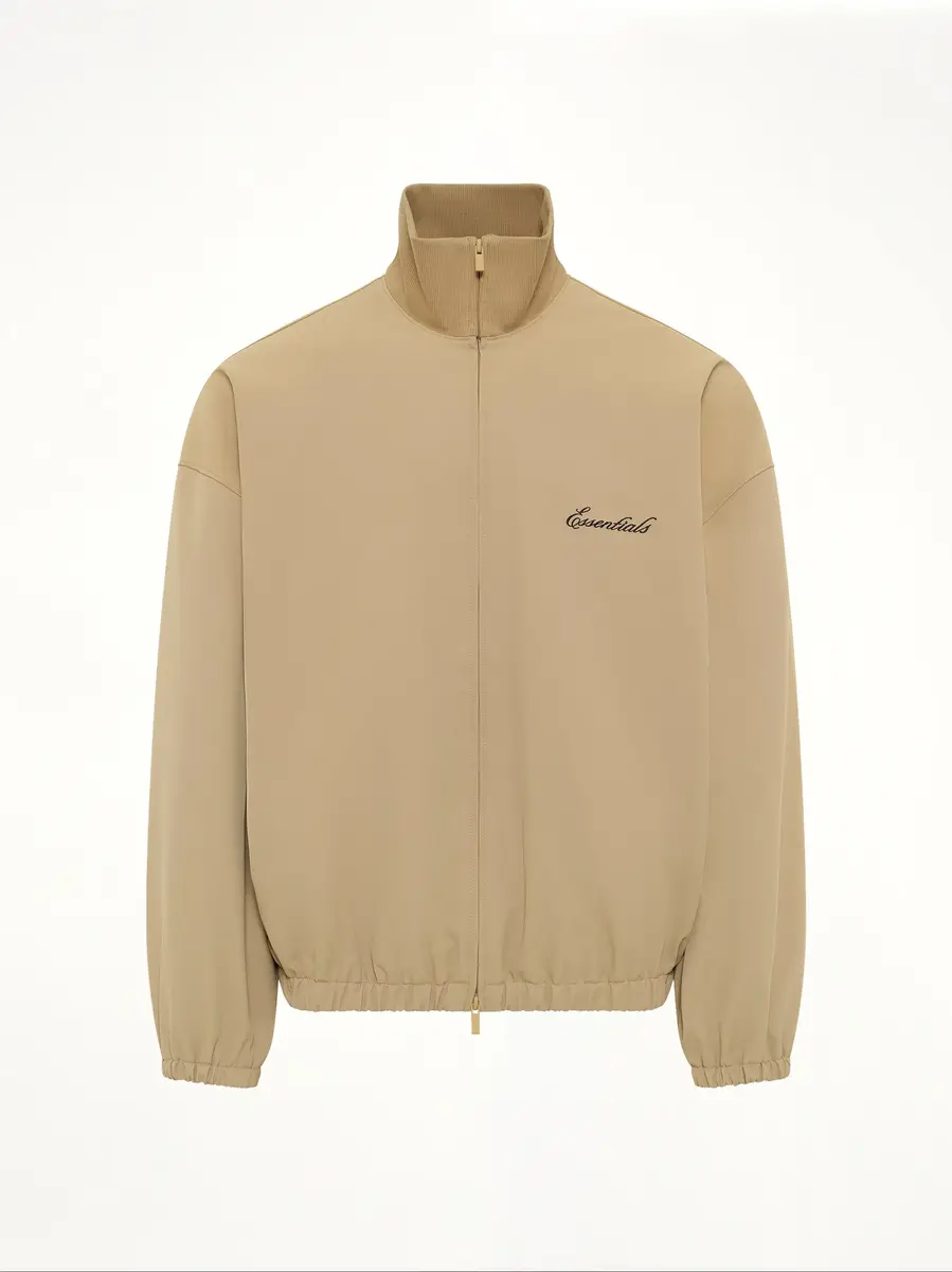 Fear of God Essentials Signature Full Zip Track Jacket in Dune | Thumbnail 2 Fear of God Essentials Signature Full Zip Track Jacket in Dune | Thumbnail 2