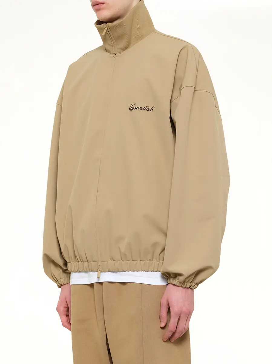 Fear of God Essentials Signature Full Zip Track Jacket in Dune | Thumbnail 3 Fear of God Essentials Signature Full Zip Track Jacket in Dune | Thumbnail 3