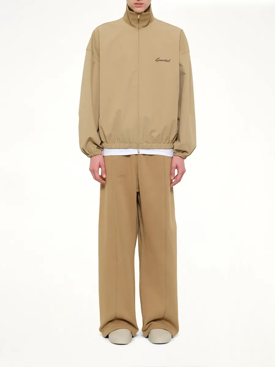 Fear of God Essentials Signature Full Zip Track Jacket in Dune | Thumbnail 7 Fear of God Essentials Signature Full Zip Track Jacket in Dune | Thumbnail 7