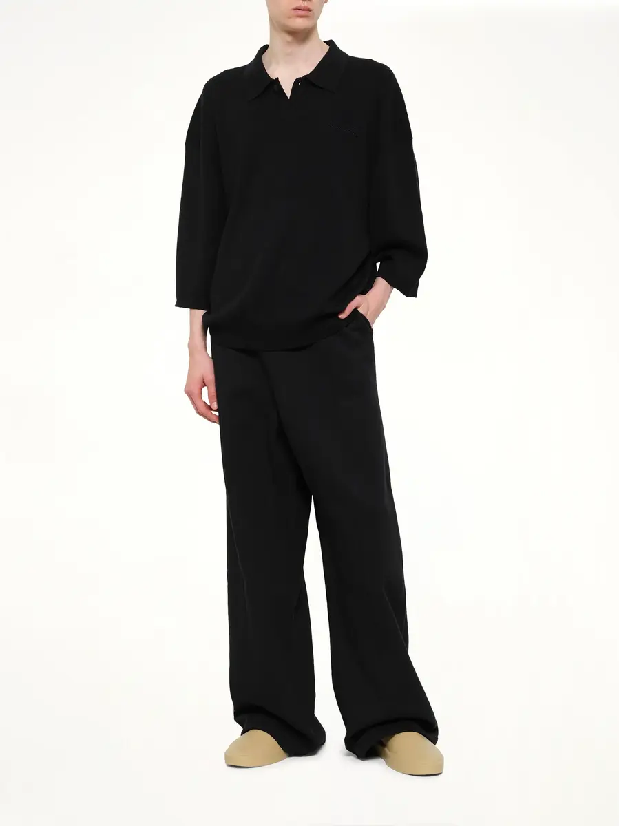Fear of God Essentials Signature 3/4 Sleeve 90's Knit Polo in Vintage Black | Thumbnail 4 Fear of God Essentials Signature 3/4 Sleeve 90's Knit Polo in Vintage Black | Thumbnail 4