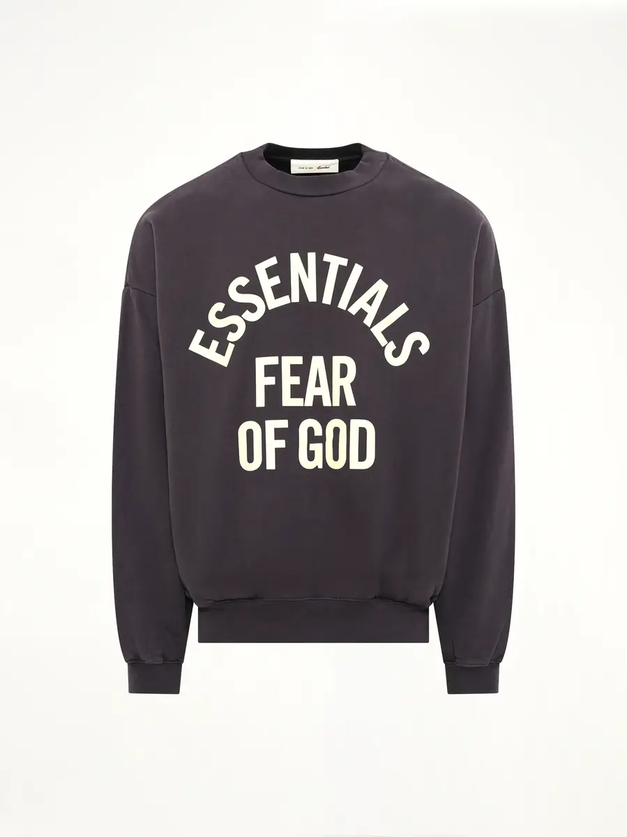 Fear of God Essentials Campus 90's Crewneck Sweatshirt in Faded Black | Thumbnail 2 Fear of God Essentials Campus 90's Crewneck Sweatshirt in Faded Black | Thumbnail 2