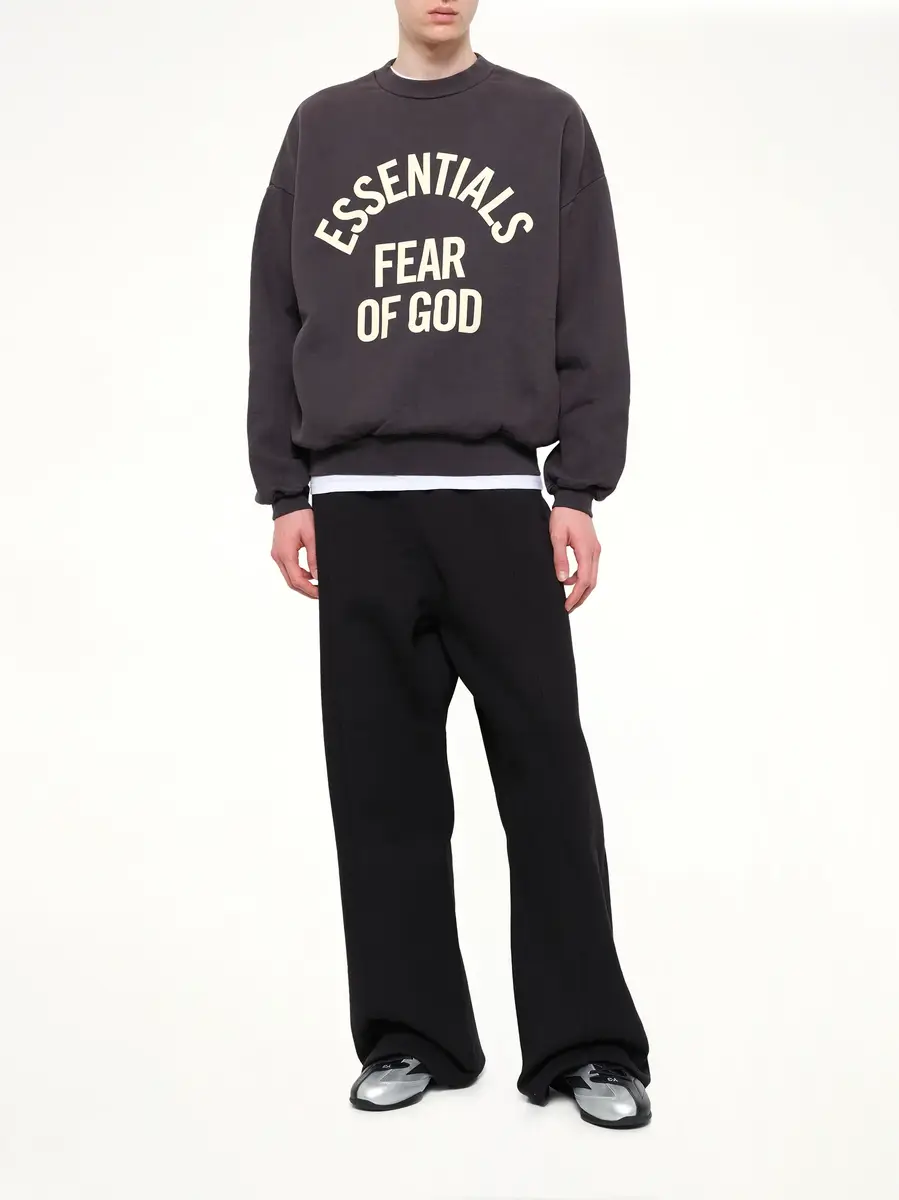 Fear of God Essentials Campus 90's Crewneck Sweatshirt in Faded Black | Thumbnail 4 Fear of God Essentials Campus 90's Crewneck Sweatshirt in Faded Black | Thumbnail 4