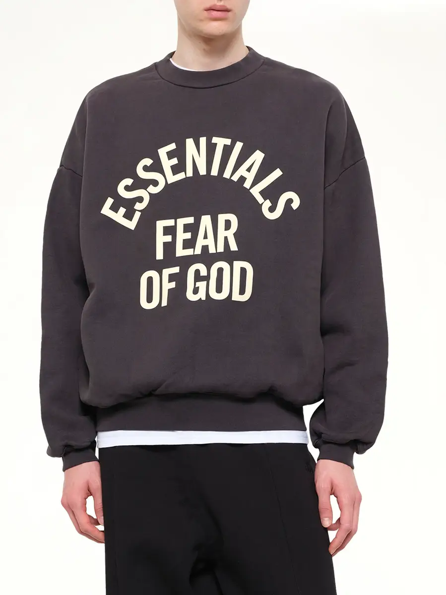 Fear of God Essentials Campus 90's Crewneck Sweatshirt in Faded Black | Thumbnail 6 Fear of God Essentials Campus 90's Crewneck Sweatshirt in Faded Black | Thumbnail 6