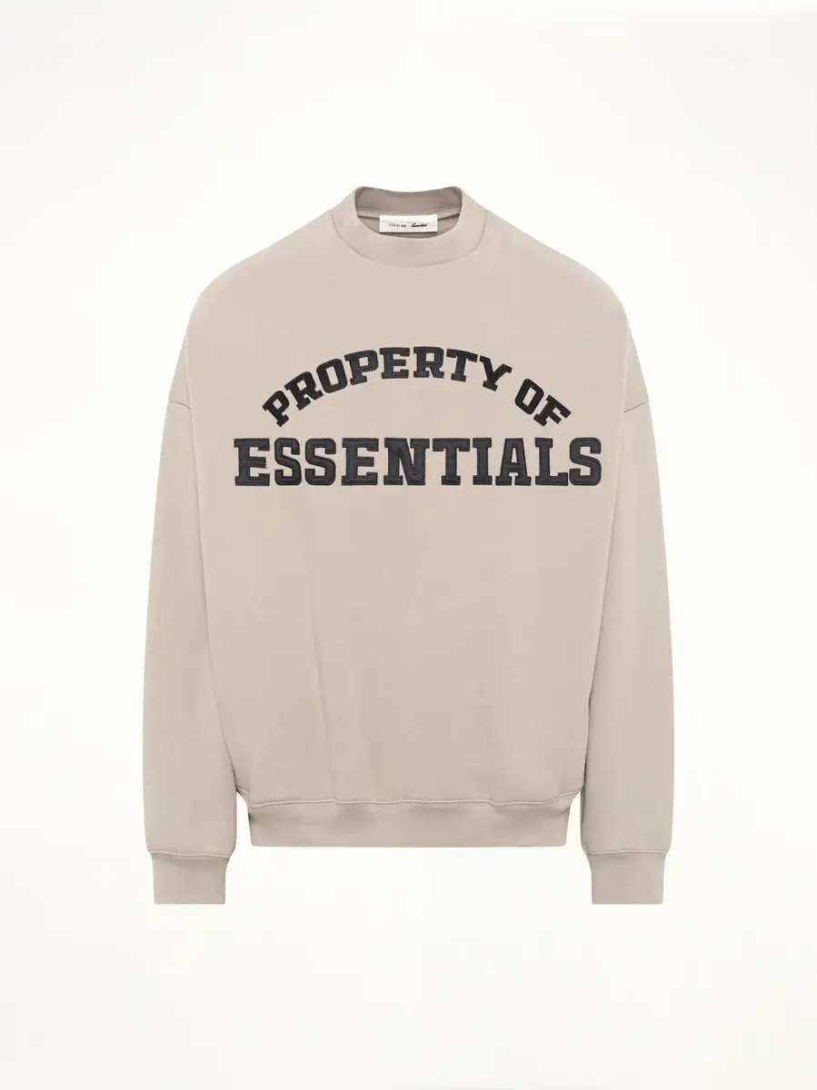 Fear of God Essentials Property Lounge Crewneck Sweatshirt in Seal | Thumbnail 2