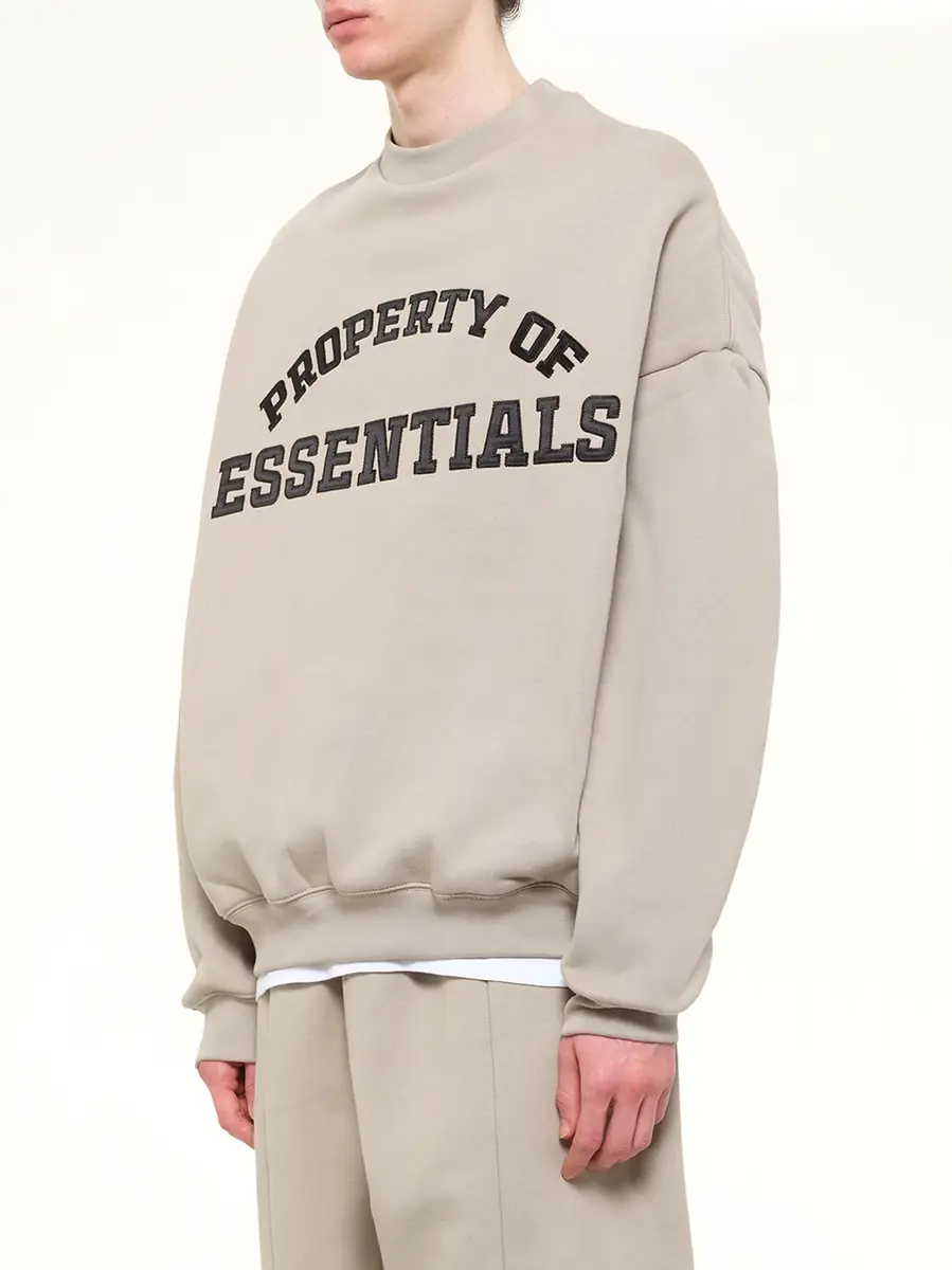 Fear of God Essentials Property Lounge Crewneck Sweatshirt in Seal | Thumbnail 3