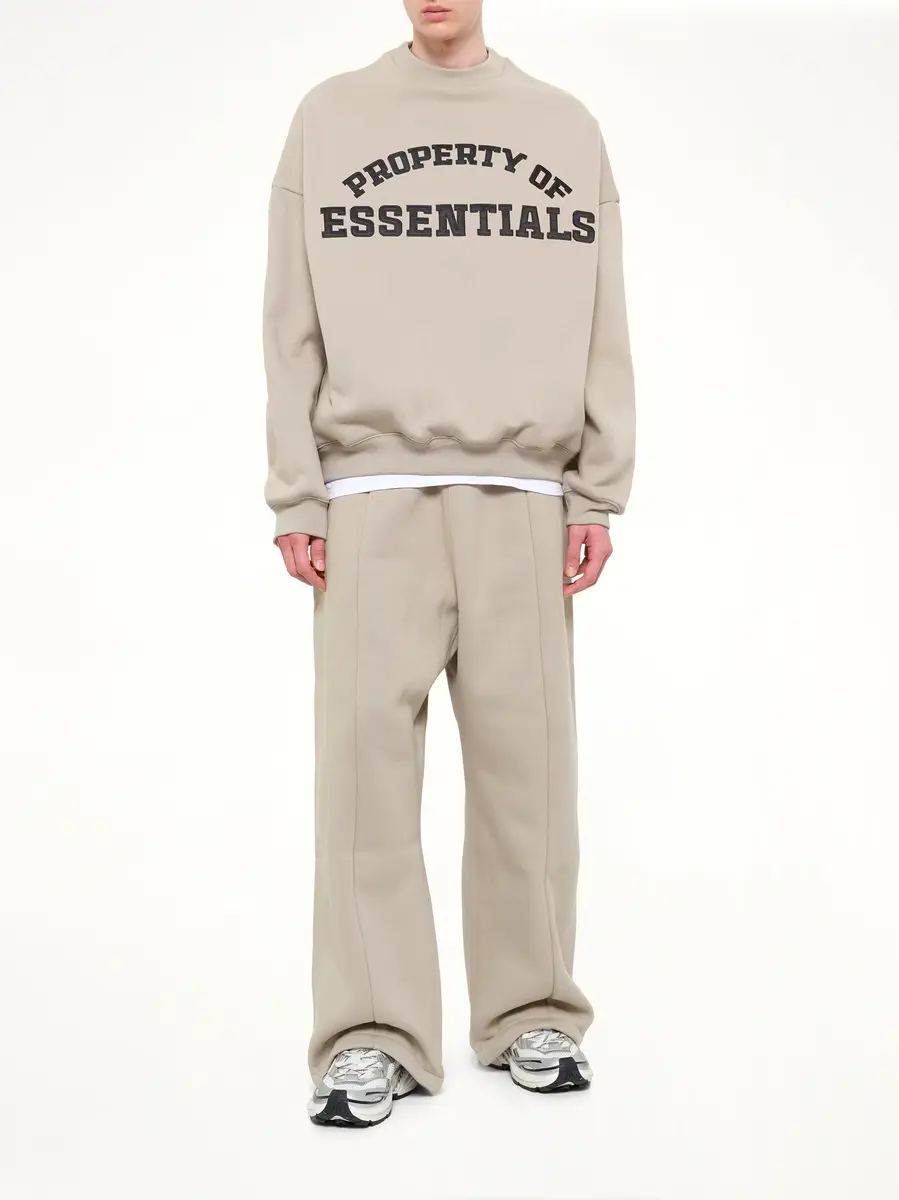Fear of God Essentials Property Lounge Crewneck Sweatshirt in Seal | Thumbnail 4