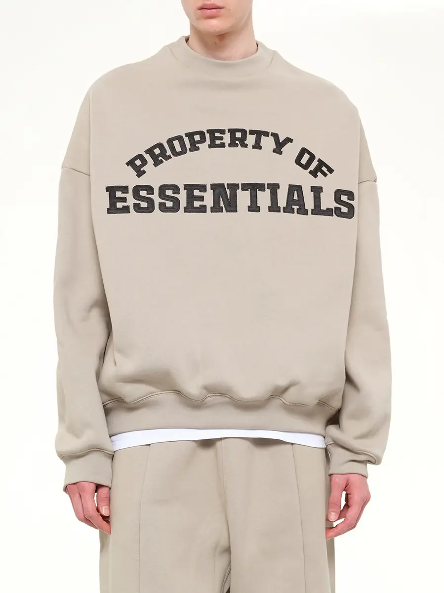 Fear of God Essentials Property Lounge Crewneck Sweatshirt in Seal | Thumbnail 6