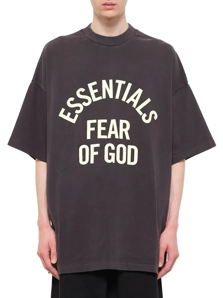 Fear of God Essentials Campus 90's Short Sleeve T-shirt in Faded Black