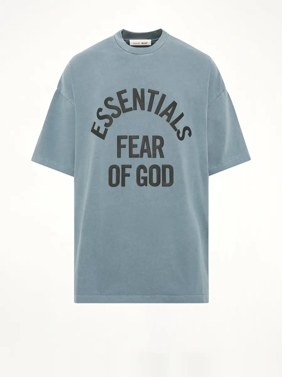 Fear of God Essentials Campus 90's Short Sleeve T-shirt in Faded Coastal | Thumbnail 2 Fear of God Essentials Campus 90's Short Sleeve T-shirt in Faded Coastal | Thumbnail 2