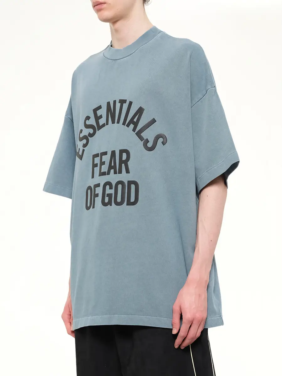 Fear of God Essentials Campus 90's Short Sleeve T-shirt in Faded Coastal | Thumbnail 3 Fear of God Essentials Campus 90's Short Sleeve T-shirt in Faded Coastal | Thumbnail 3