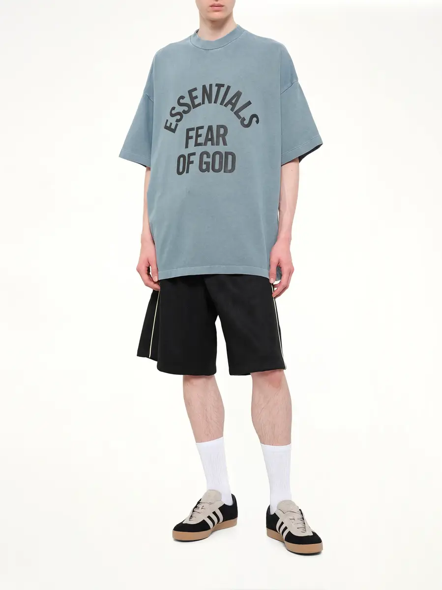 Fear of God Essentials Campus 90's Short Sleeve T-shirt in Faded Coastal | Thumbnail 4 Fear of God Essentials Campus 90's Short Sleeve T-shirt in Faded Coastal | Thumbnail 4