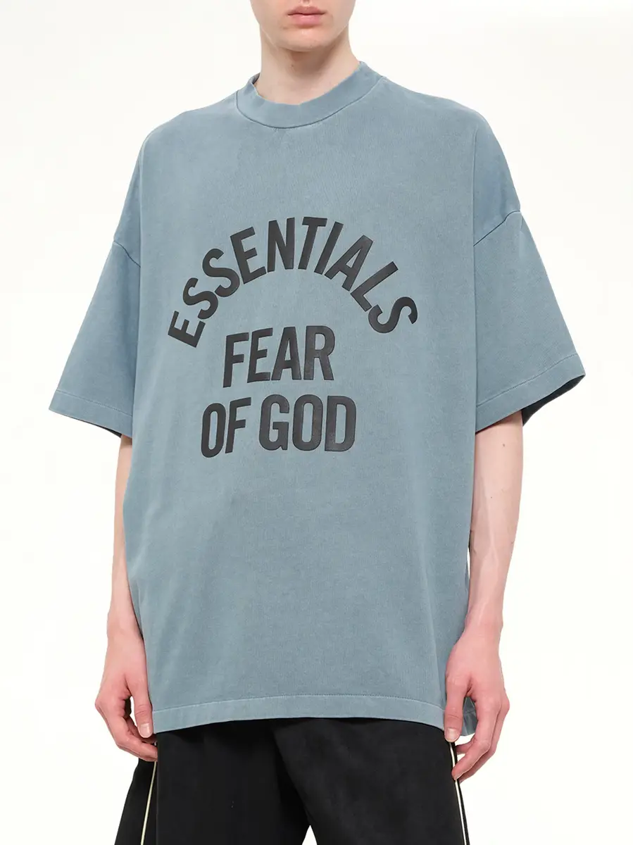 Fear of God Essentials Campus 90's Short Sleeve T-shirt in Faded Coastal | Thumbnail 6 Fear of God Essentials Campus 90's Short Sleeve T-shirt in Faded Coastal | Thumbnail 6