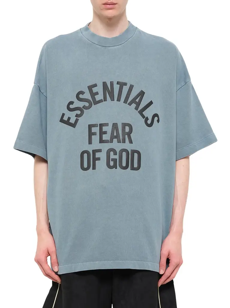 Fear of God Essentials Campus 90's Short Sleeve T-shirt in Faded Coastal
