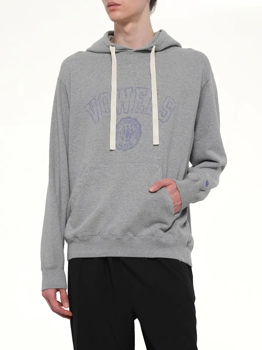 vowels Faded Collegiate Hoodie in Grey Heather | Thumbnail 6 vowels Faded Collegiate Hoodie in Grey Heather | Thumbnail 6