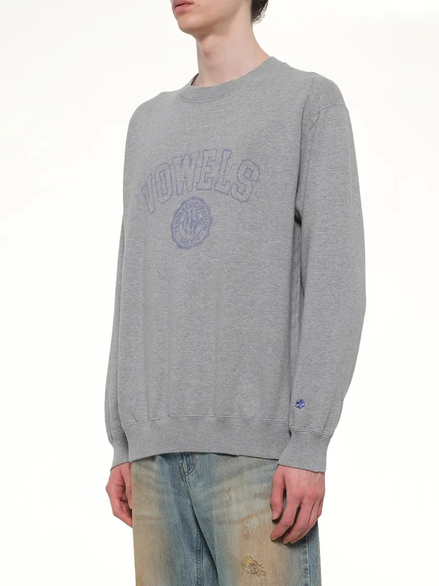 vowels Faded Collegiate Sweatshirt in Grey Heather | Thumbnail 3 vowels Faded Collegiate Sweatshirt in Grey Heather | Thumbnail 3