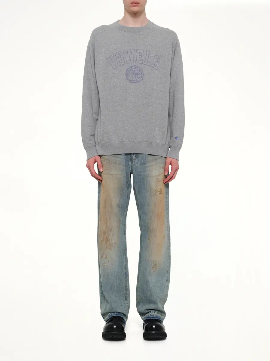vowels Faded Collegiate Sweatshirt in Grey Heather | Thumbnail 7 vowels Faded Collegiate Sweatshirt in Grey Heather | Thumbnail 7