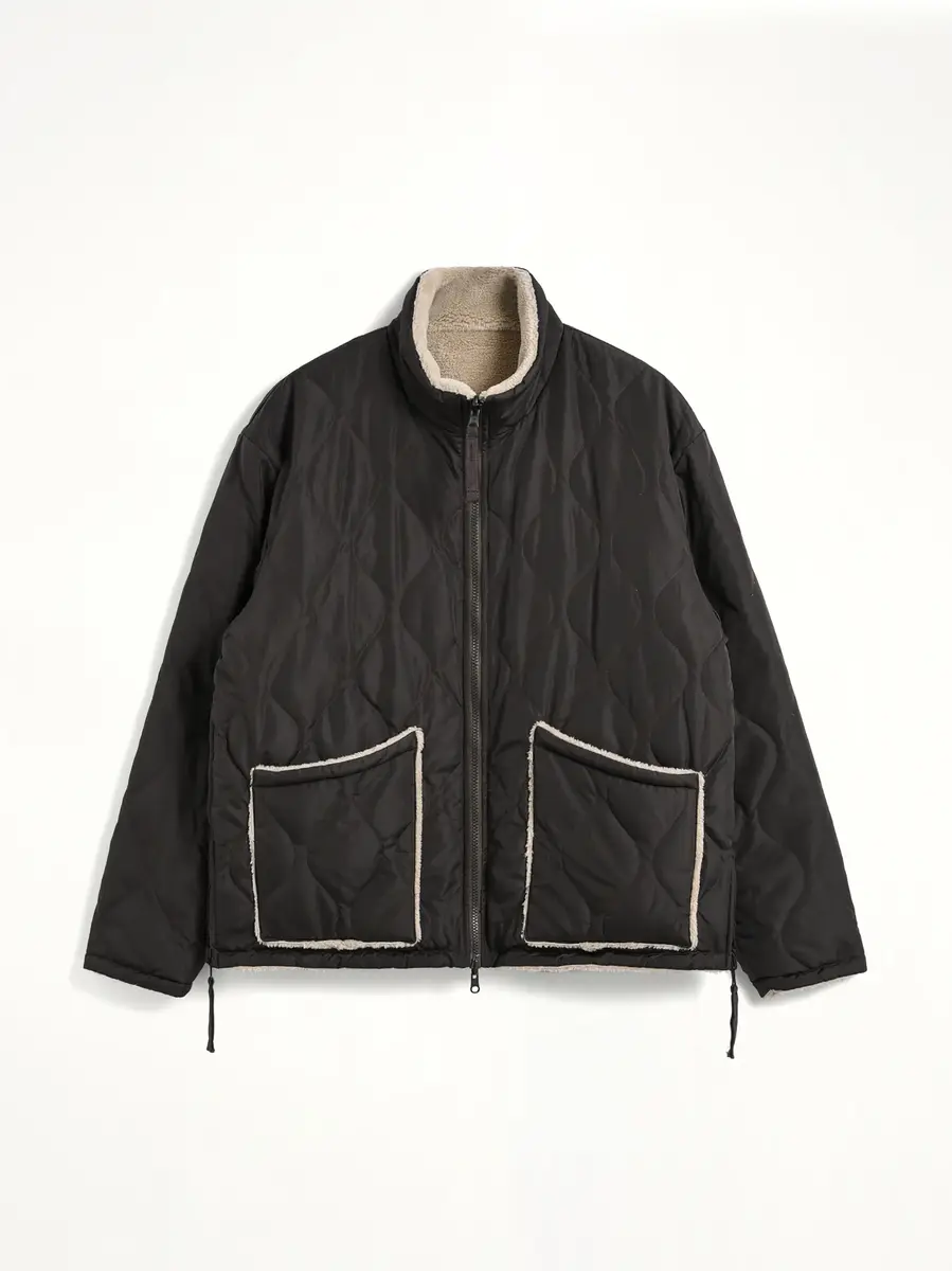 TAION Military Reversible Down Boa Jacket in Dark Chocolate | Thumbnail 2 TAION Military Reversible Down Boa Jacket in Dark Chocolate | Thumbnail 2