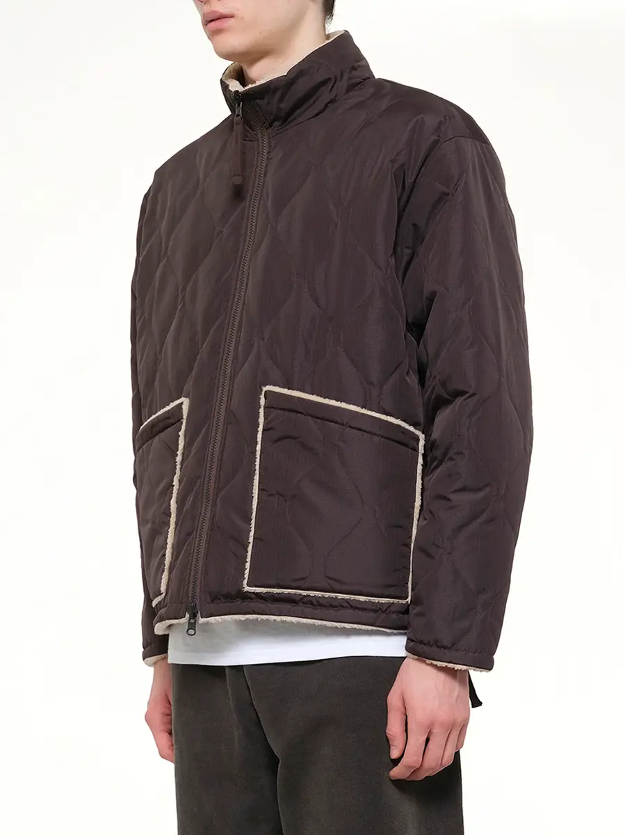 TAION Military Reversible Down Boa Jacket in Dark Chocolate | Thumbnail 3 TAION Military Reversible Down Boa Jacket in Dark Chocolate | Thumbnail 3