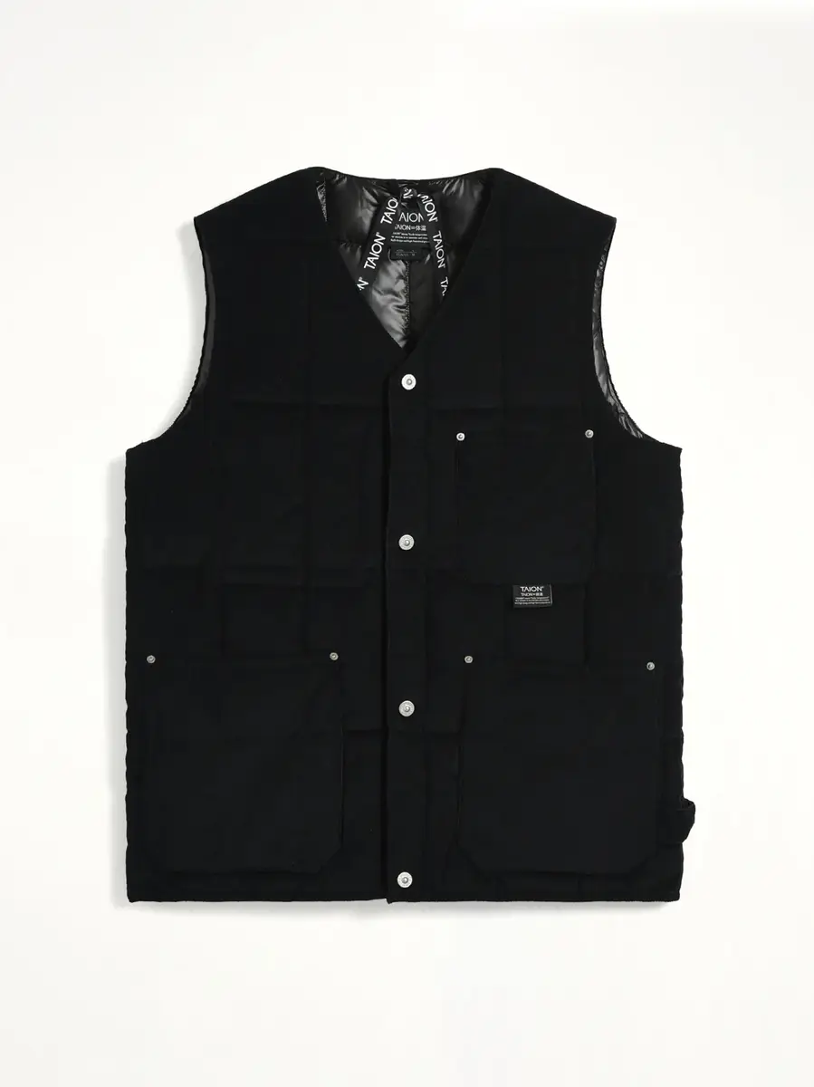 TAION Work V Neck Button Down Vest | Thumbnail 2 TAION Work V Neck Button Down Vest | Thumbnail 2