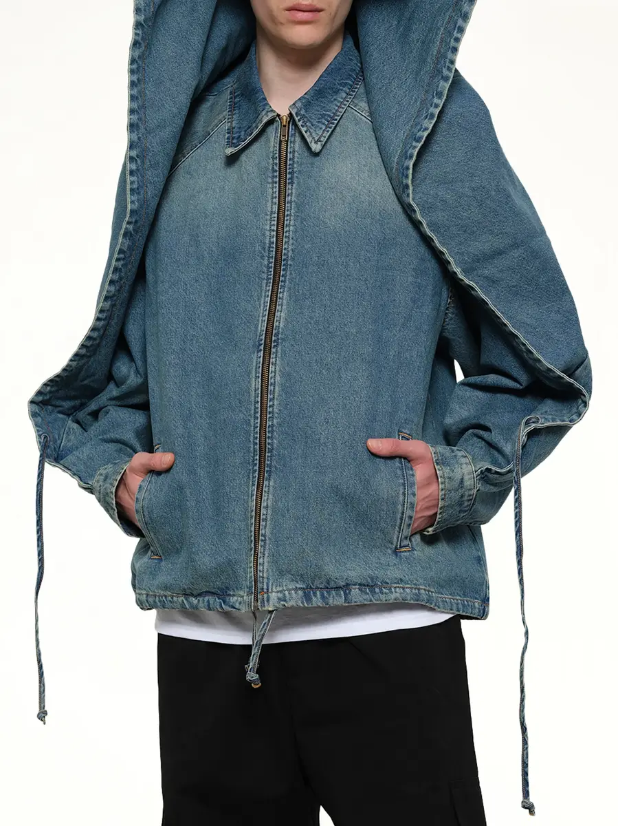 Egonlab Convertible Hooded Denim Jacket | Thumbnail 6