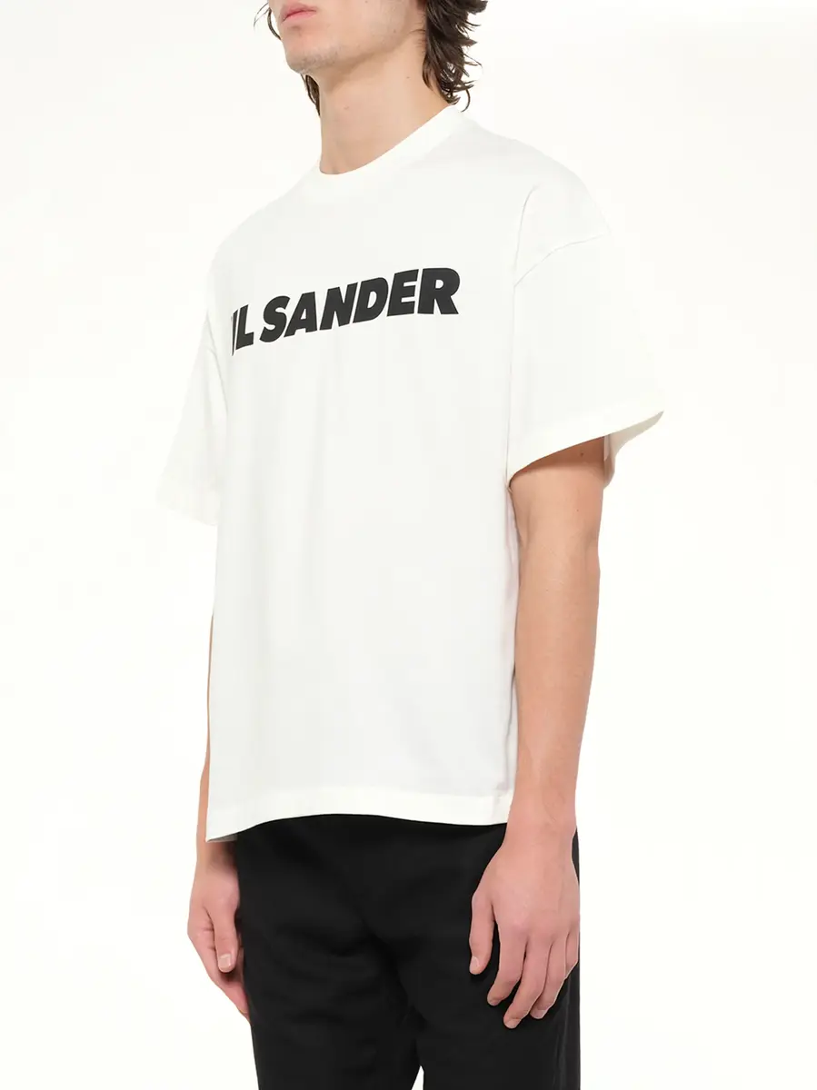 Jil Sander Crewneck Logo T-shirt in Porcelain | Thumbnail 3 Jil Sander Crewneck Logo T-shirt in Porcelain | Thumbnail 3