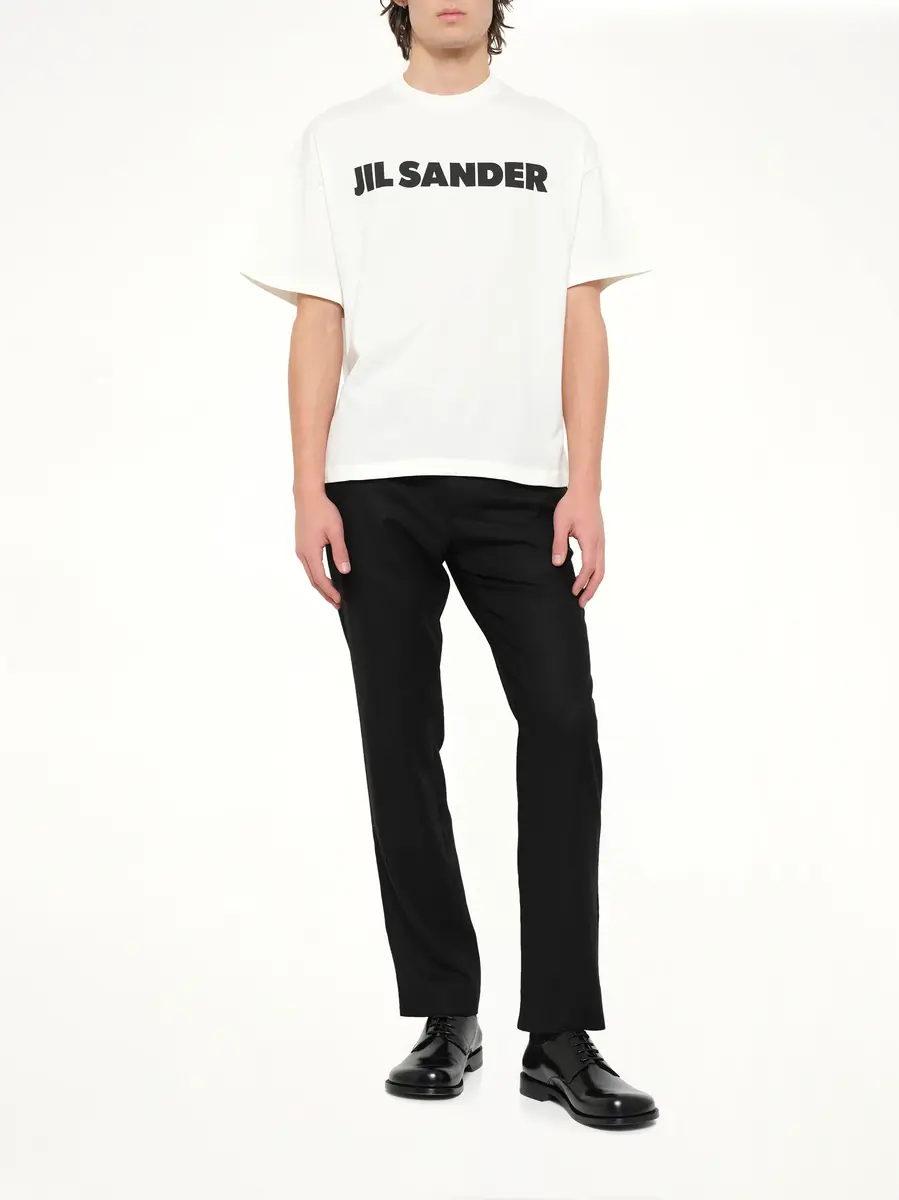 Jil Sander Crewneck Logo T-shirt in Porcelain | Thumbnail 4 Jil Sander Crewneck Logo T-shirt in Porcelain | Thumbnail 4