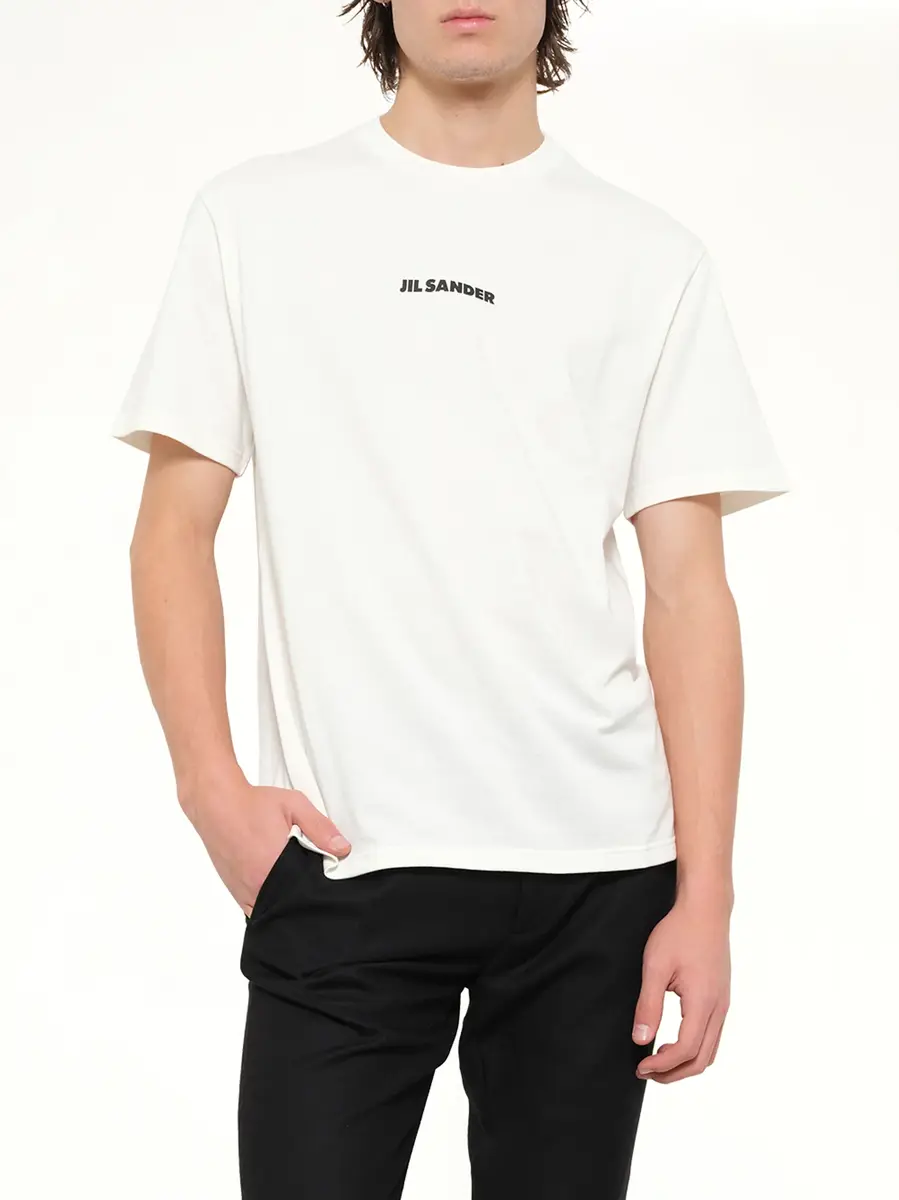 Jil Sander Crewneck Small Logo T-shirt in Porcelain | Thumbnail 6 Jil Sander Crewneck Small Logo T-shirt in Porcelain | Thumbnail 6