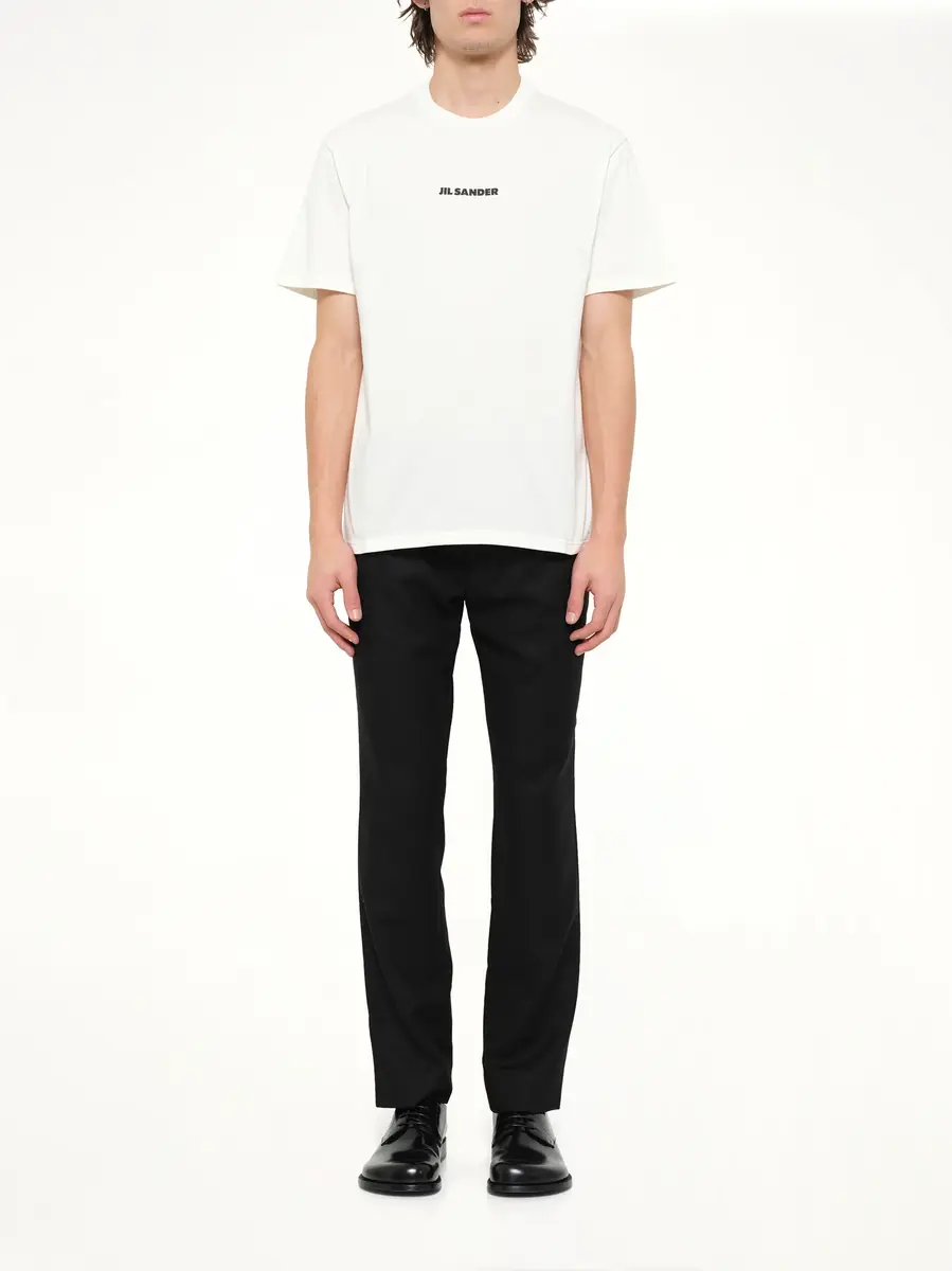 Jil Sander Crewneck Small Logo T-shirt in Porcelain | Thumbnail 7 Jil Sander Crewneck Small Logo T-shirt in Porcelain | Thumbnail 7