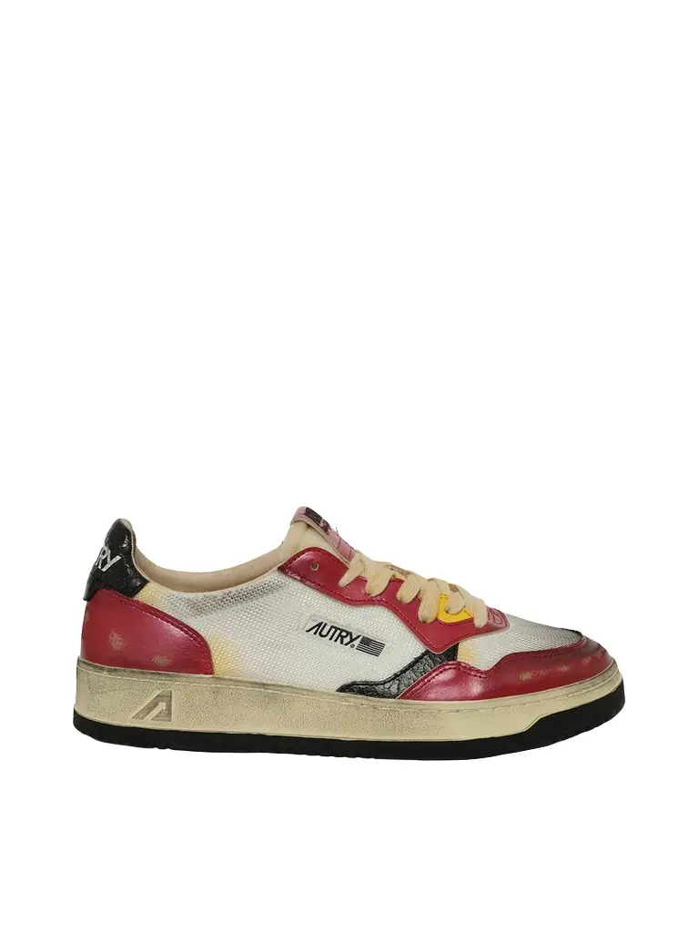 Autry Super Vintage Sneaker in White/red