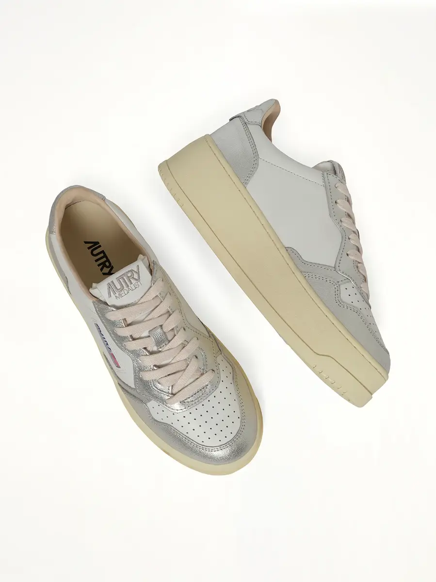 Autry Platform Low Sneaker in White/silver | Thumbnail 4 Autry Platform Low Sneaker in White/silver | Thumbnail 4