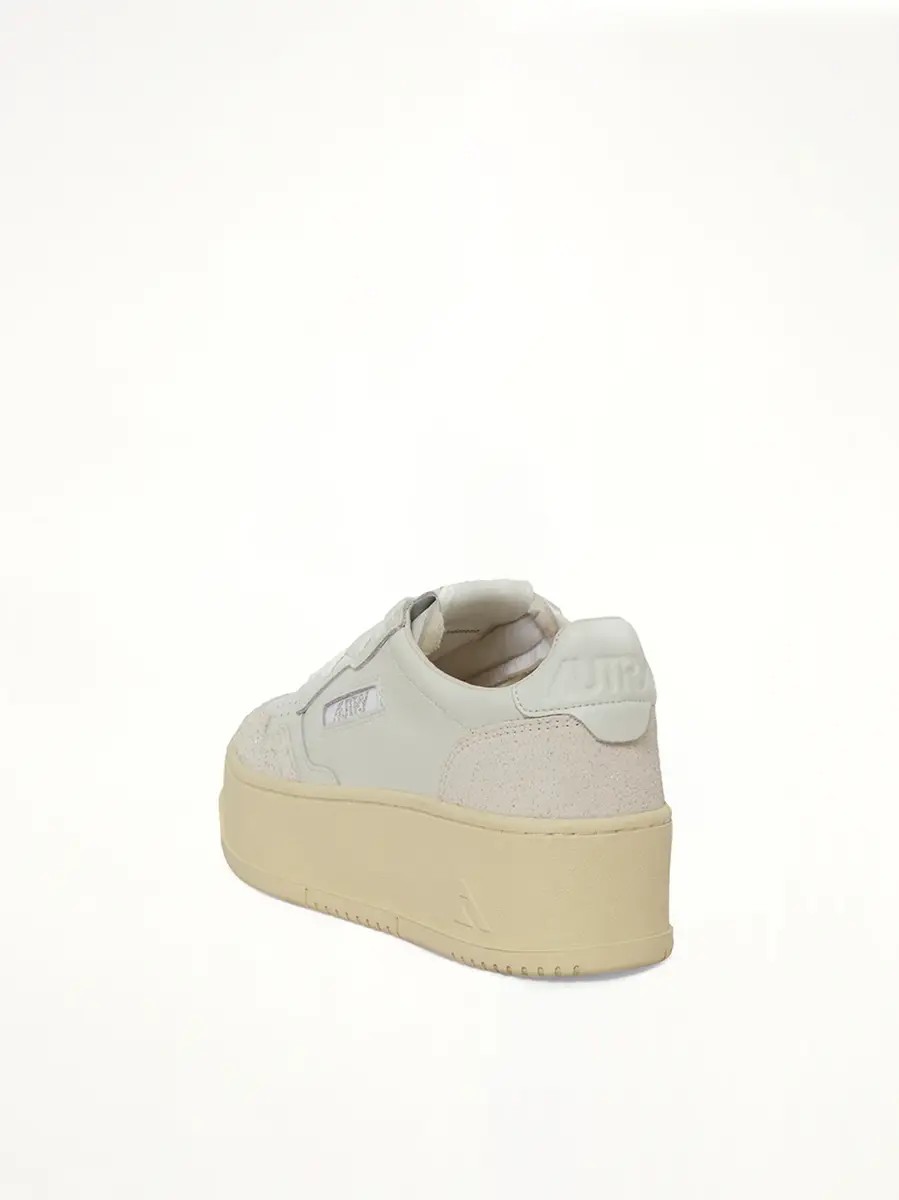 Autry Platform Low Sneaker in White/grey | Thumbnail 3