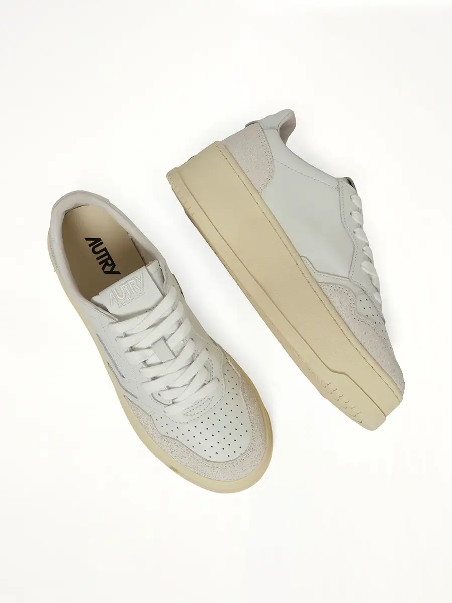Autry Platform Low Sneaker in White/grey | Thumbnail 4