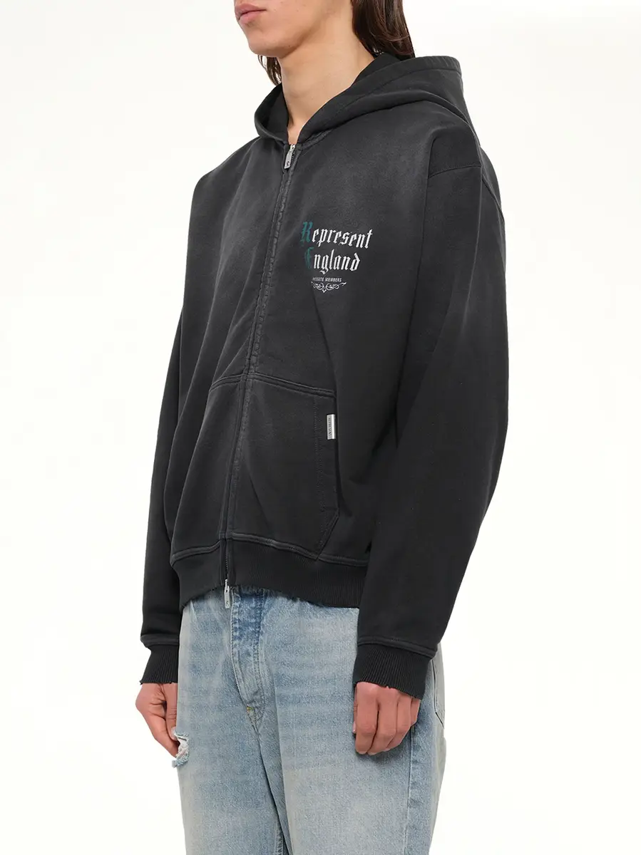 Represent Private Members Hoodie in Stained Black | Thumbnail 3 Represent Private Members Hoodie in Stained Black | Thumbnail 3