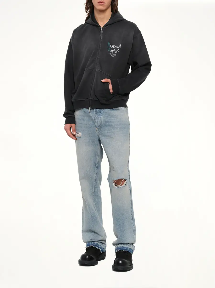 Represent Private Members Hoodie in Stained Black | Thumbnail 4 Represent Private Members Hoodie in Stained Black | Thumbnail 4