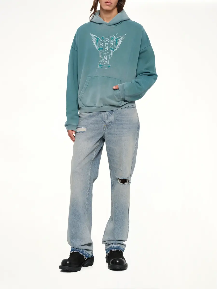Represent Westside Hoodie in Smoked Teal | Thumbnail 4 Represent Westside Hoodie in Smoked Teal | Thumbnail 4
