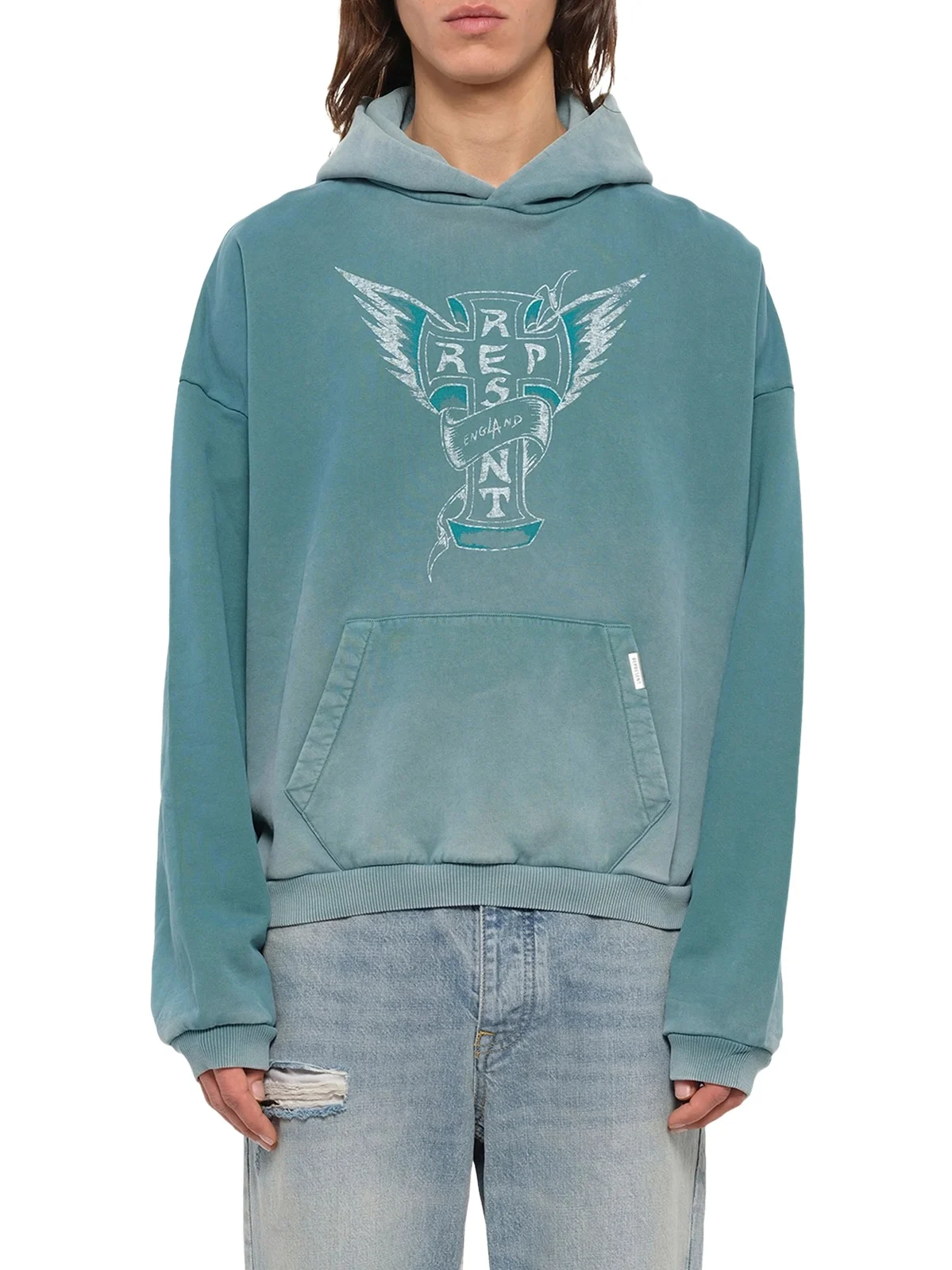 Represent Westside Hoodie in Smoked Teal